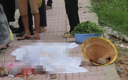 Vụ tai nạn khiến bà Phạm Thị Hòe chết tại chỗ. ảnh: Dân trí.