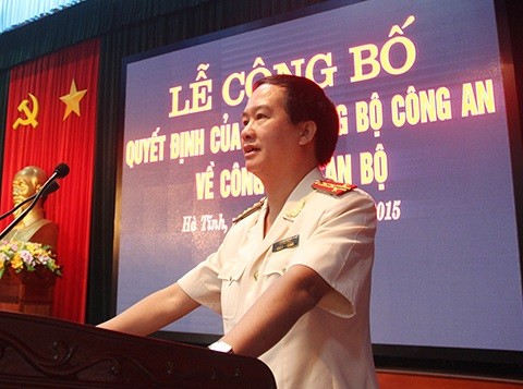 Đại tá Lê Văn Sao - Giám đốc Công an tỉnh Hà Tĩnh. ảnh: hatinh.gov.vn