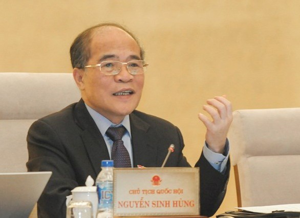 Chủ tịch Quốc hội Nguyễn Sinh Hùng: &quot;Muốn bắt ai thì bắt, đâu có được&quot;. ảnh: quochoi.vn