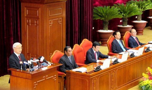 Tổng Bí thư Nguyễn Phú Trọng phát biểu khai mạc hội nghị. ảnh: HH