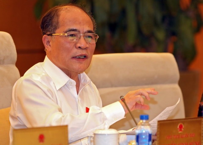 Chủ tịch Quốc hội Nguyễn Sinh Hùng. ảnh: Lê Kiên/Tuổi trẻ.