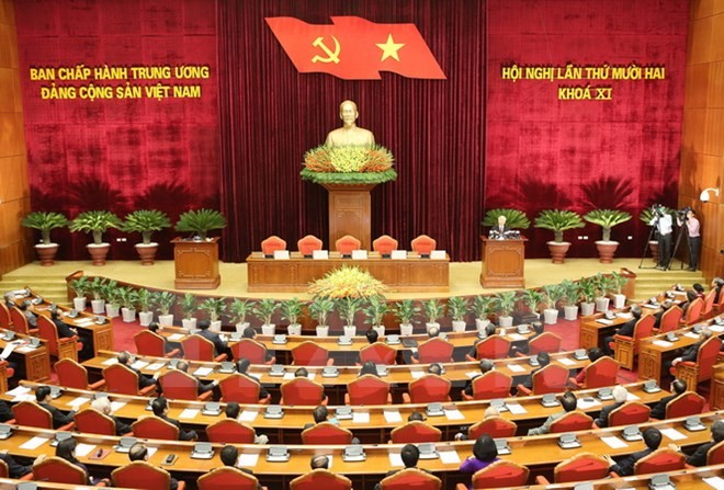 Toàn cảnh bế mạc hội nghị lần thứ 12 Ban chấp hành Trung ương Đảng khóa XI. ảnh: TTXVN.
