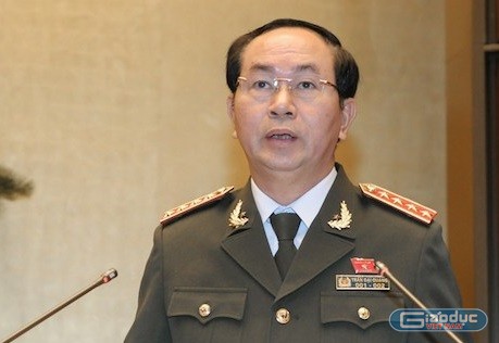 Đại tướng Trần Đại Quang - Bộ trưởng Bộ Công an. ảnh: Trung tâm báo chí Quốc hội.