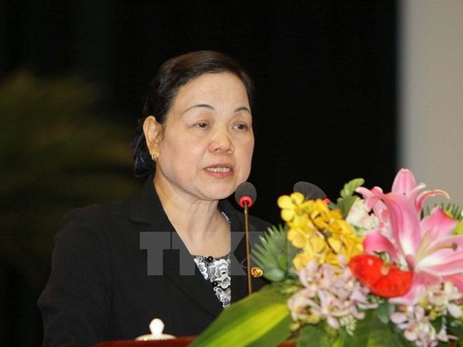 Trưởng Ban Dân vận Trung ương - bà Hà Thị Khiết. ảnh: TTXVN.