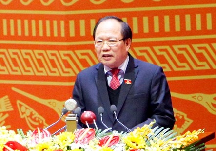 Bộ trưởng Hoàng Tuấn Anh trình bày tham luận tại Đại hội Đảng XII.