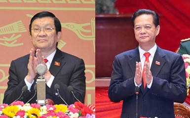 Chủ tịch nước Trương Tấn Sang và Thủ tướng Nguyễn Tấn Dũng được giới thiệu tái cử Trung ương khóa XII.