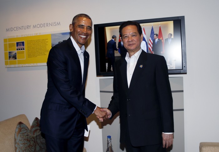 Thủ tướng Nguyễn Tấn Dũng hội kiến Tổng thống Hoa Kỳ Barck Obama. Ảnh: VGP/Nhật Bắc.