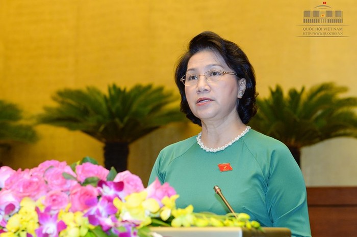 Bà Nguyễn Thị Kim Ngân tiếp tục được giới thiệu bầu giữ chức Chủ tịch Quốc hội khóa XIV. ảnh: Trung tâm thông tin Quốc hội.