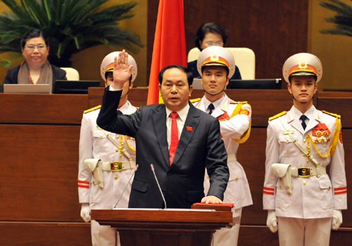 Tại kỳ họp thứ 11 Quốc hội khóa XIII, ông Trần Đại Quang được bầu giữ chức Chủ tịch nước. ảnh: Nhật Bắc.
