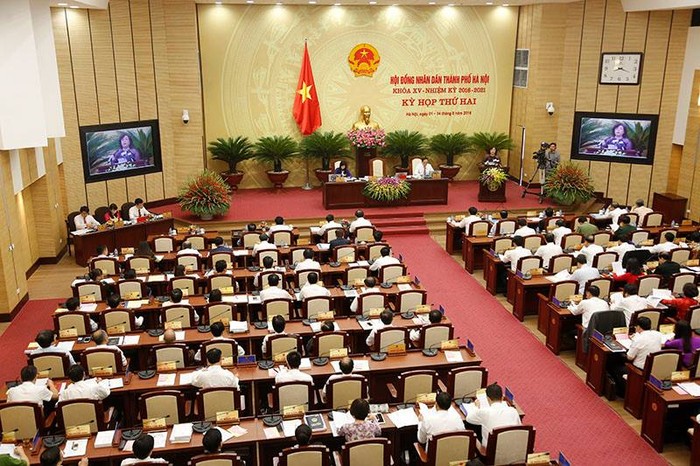 Dự kiến Chủ tịch và các Phó Chủ tịch UIBND thành phố Hà Nội sẽ trực tiếp trả lời chất vấn của của đại biểu. ảnh: hà nội mới.