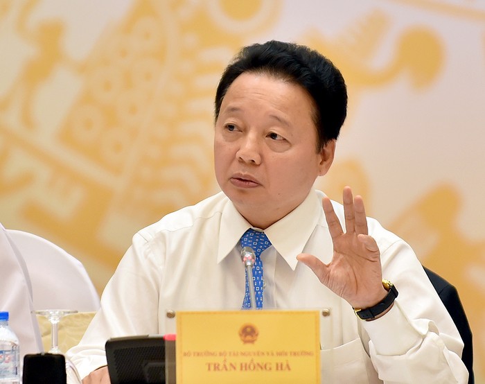 Bộ trưởng Trần Hồng Hà cho biết, hồ sơ vụ việc chôn lấp trái phép chất thải của Formosa đã được chuyển tới Công an tỉnh Hà Tĩnh tiếp tục xử lý. ảnh: VGP.