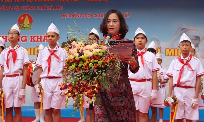 Bà Đàm Thu Hương - Hiệu trưởng Trường THCS Lê Quý Đôn. ảnh: thieunien.vn
