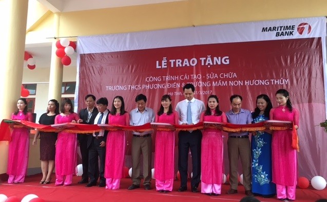Maritimebank ủng hộ cải tạo, sửa chữa Trường THCS Phương Điền và Trường mầm non Hương Thủy.