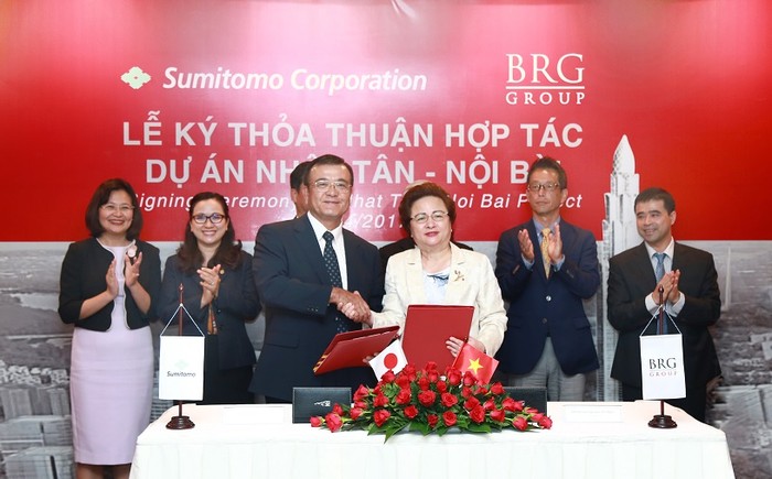 Lễ ký kết thỏa thuận hợp tác dự án Nhật Tân - Nội Bài giữa Tập đoàn BRG và Công ty Sumitomo.