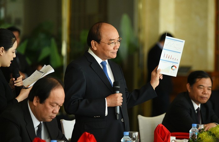 Thủ tướng tọa đàm với các tập đoàn thành viên WEF về kinh tế Việt Nam. ảnh: VGP.