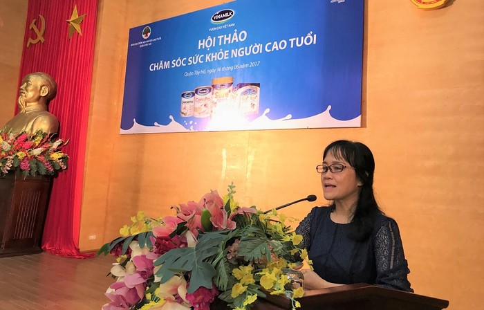 Bà Nguyễn Minh Tâm - Giám đốc Chi nhánh Hà Nội phát biểu tại hội thảo.