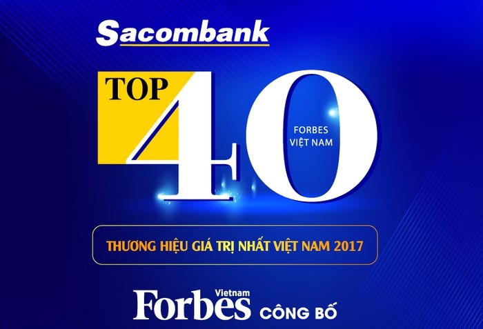 Sacombank thuộc top 40 thương hiệu giá trị nhất Việt Nam 2017.
