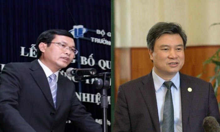 Ông Nguyễn Văn Phúc (trái) và ông Nguyễn Hữu Độ được bổ nhiệm giữ chức Thứ trưởng Bộ Giáo dục và Đào tạo.