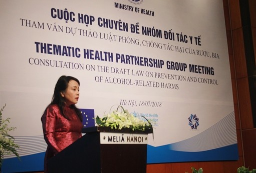Bộ trưởng Y tế phát biểu tại hội nghị. ảnh: moh.gov.vn