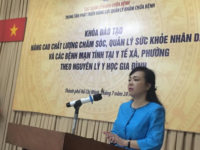 Bộ trưởng Nguyễn Thị Kim Tiến nhấn mạnh, đây là thời điểm chúng ta phải phát triển y tế cơ sở để tạo nên bước ngoặt lớn của ngành y tế. ảnh: moh.gov.vn