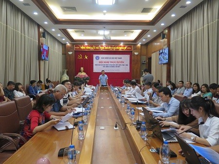 Bảo hiểm xã hội Việt Nam tổ chức hội nghị triển khai các quy định về thu Bảo hiểm xã hội, Bảo hiểm y tế, Bảo thất nghiệp, Bảo hiểm tai nạn lao động. ảnh: TT.