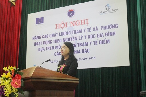 Bộ trưởng Nguyễn Thị Kim Tiến phát biểu chỉ đạo tại hội nghị. ảnh: moh.gov.vn