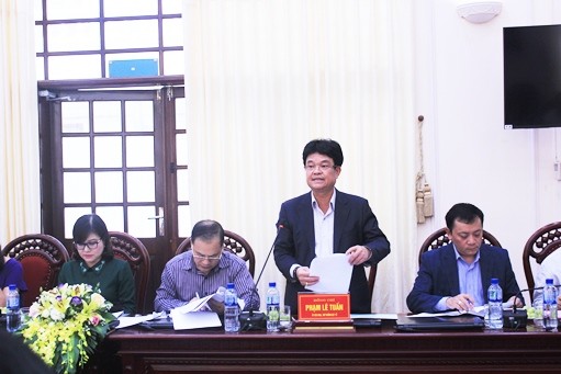 Thứ trưởng Phạm Lê Tuấn phát biểu tại buổi làm việc.