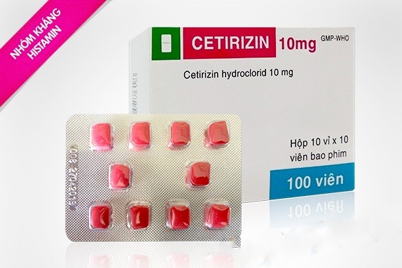 Thuốc viên nén bao phim Cetirizine tablets 10mg.