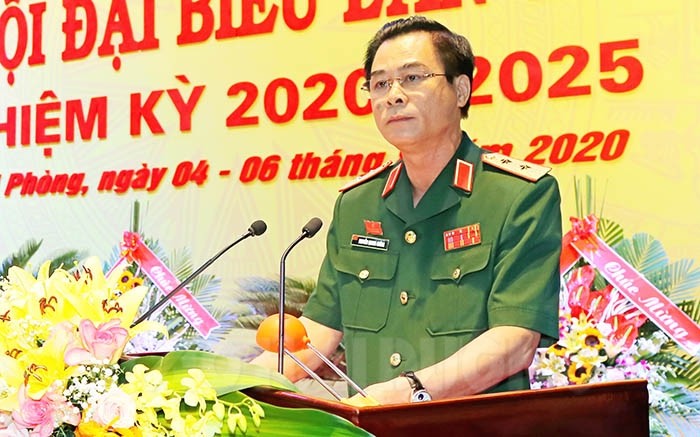 Trung tướng Nguyễn Quang Cường, Chính ủy Quân khu 3 được bầu giữ chức Bí thư Quân khu 3. ảnh: VGP.
