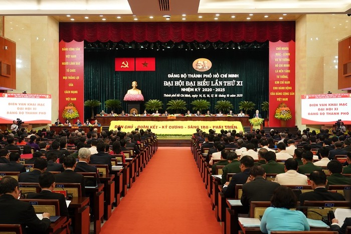 Đại hội Đảng bộ Thành phố Hồ Chí Minh lần thứ XI nhiệm kỳ 2020 - 2025. ảnh: VGP.