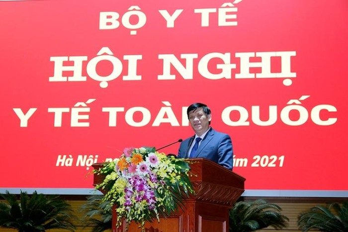 Bộ trưởng Nguyễn Thanh Long phát biểu tại hội nghị. ảnh: moh.gov.vn