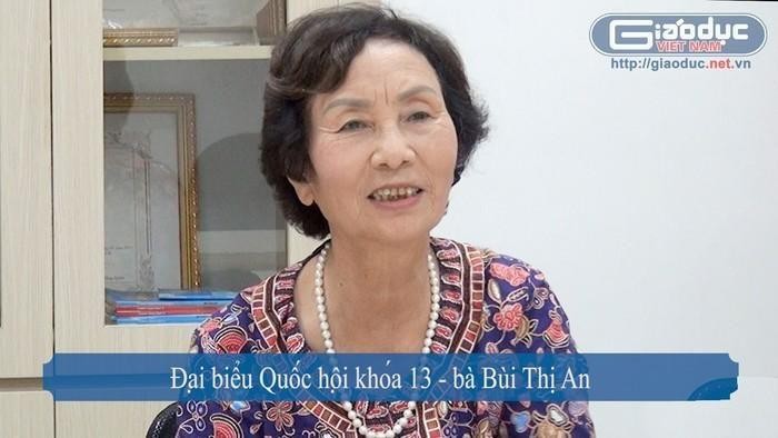 Phó Giáo sư, Tiến sĩ Bùi Thị An - Đại biểu Quốc hội khoá XIII. Ảnh: Tùng Dương.