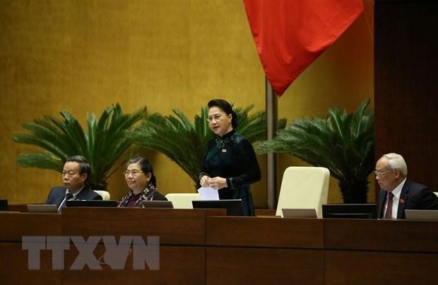 Chủ tịch Quốc hội Nguyễn Thị Kim Ngân phát biểu. (Ảnh: Dương Giang/TTXVN)