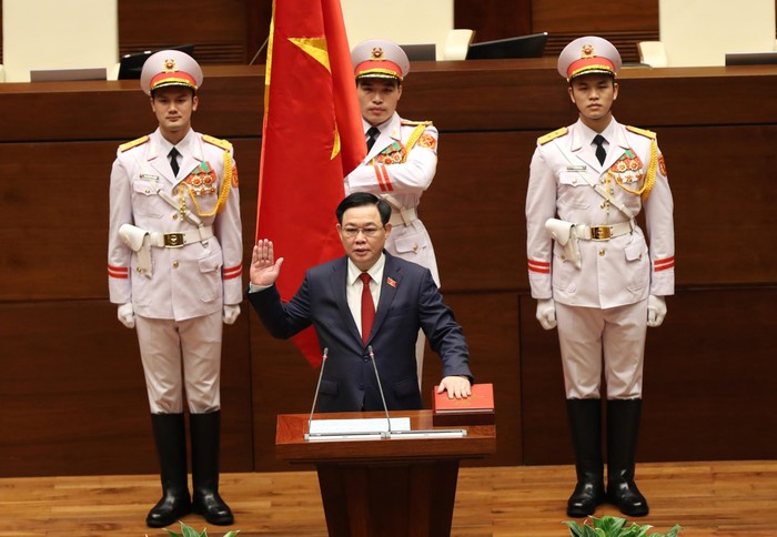 Chủ tịch Quốc hội Vương Đình Huệ tuyên thệ nhậm chức sáng 31/3/2021.