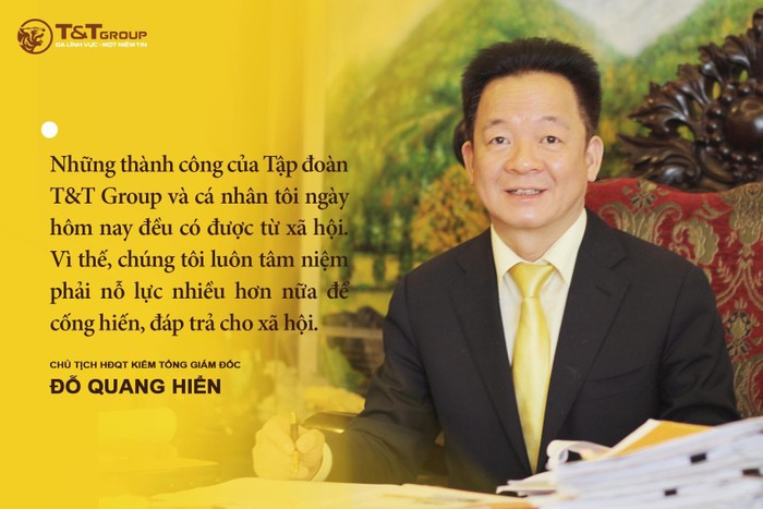 Doanh nhân Đỗ Quang Hiển luôn có khát vọng tự tôn dân tộc, luôn theo đuổi triết lý kinh doanh nhân văn, chia sẻ thành quả đạt được với cộng đồng.