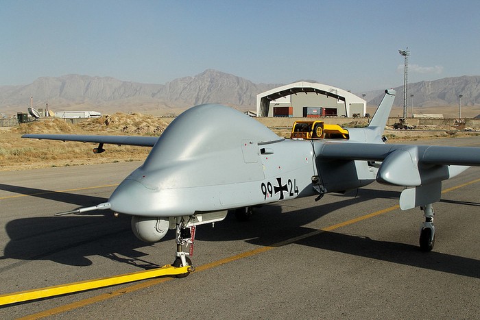 Máy bay không người lái Heron của Lực lượng Hỗ trợ An ninh Quốc tế tại Afghanistan.