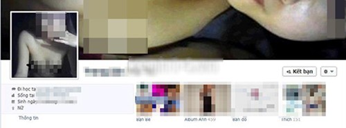 Trang facebook mà ảnh bìa và ảnh cover đều là ảnh nude tự sướng của một nữ sinh ở Hà Nội gây xôn xao dư luận - Ảnh chụp màn hình