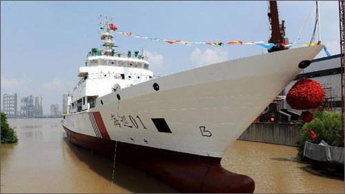 Tàu Hải tuần 01 của Trung Quốc vừa được giới thiệu (Ảnh: CNTV)