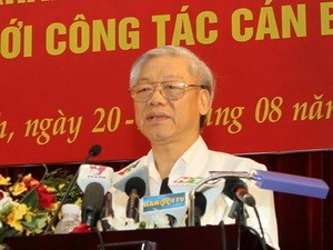 Tổng Bí thư Nguyễn Phú Trọng tới dự và phát biểu chỉ đạo Hội nghị.