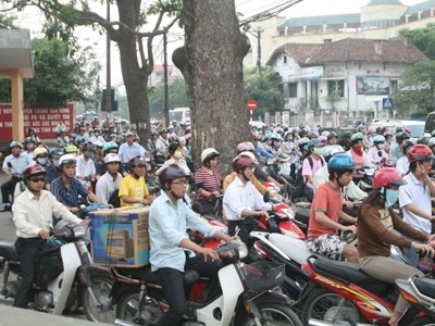 Hình ảnh xe máy thường thấy trên đường phố Hà Nội. Ảnh: Trọng Đảng