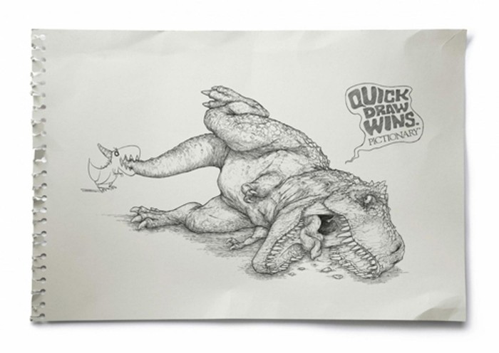 3. Thêm một quảng cáo xuất sắc nữa cho cuộc thi vẽ Pictionary: Quick Draw Wins. Thông điệp ở đây là những nét vẽ nguệch ngoạc, tốc độ sẽ thắng sự cầu kỳ.