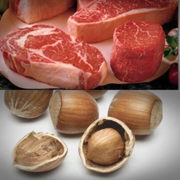 9. Thịt bò kỵ hạt dẻ: Thịt bò chứa nhiều đạm, hạt dẻ chứa nhiều vitamin C làm cho đạm bị biến chất, dẫn đến làm giảm giá trị dinh dưỡng.