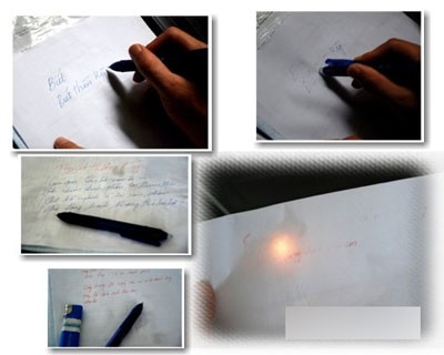 Toàn bộ quá trình thử nghiệm cho thấy, bút có khả năng xóa bút tích