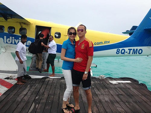 Ngọc Thạch và chồng đang có chuyến sang quần đảo Maldives để du lịch và chụp ảnh cưới.