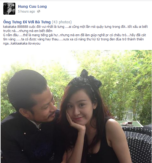Hùng Cửu Long đăng ảnh chụp "thân mật" cùng bà Tưng trên trang cá nhân kèm "lời khen" về cô gái này khiến cộng đồng mạng dậy sóng.