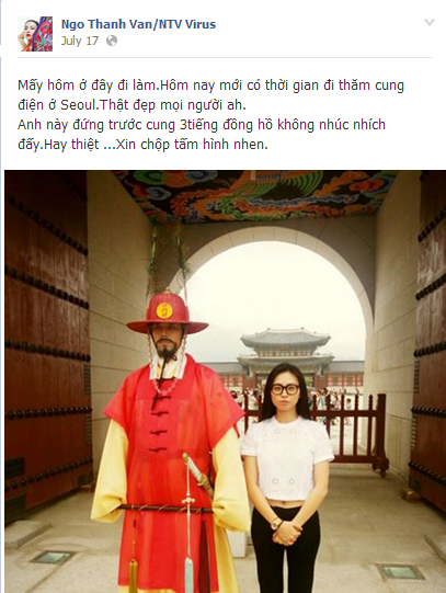 Ngô Thanh Vân khoe ảnh thăm thú Hàn Quốc trên trang cá nhân.