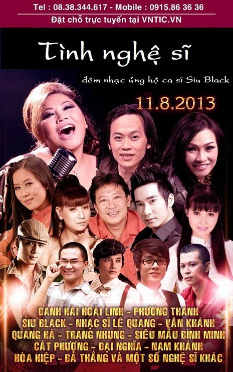 Tấm poster mới, chương trình được đổi tên thành "Tình nghệ sĩ" thay vì "Siu Black và đêm quyên góp".
