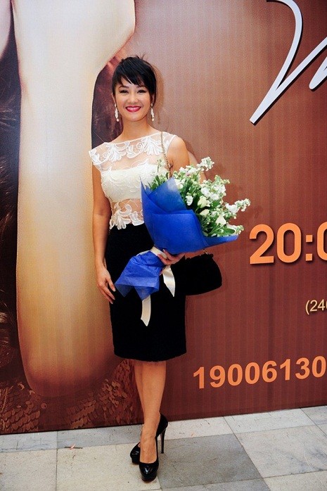 Tối 20/10/2013, tại đêm nhạc "Mùa thu của Phương" của nữ ca sĩ Thu Phương sau 10 năm vắng bóng, Hồng Nhung khá sexy với chiếc áo ren trắng, cô mang hoa đến chúc mừng Thu Phương.