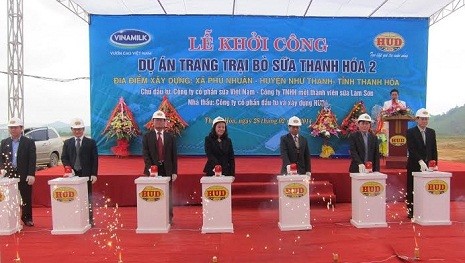 Công ty Cổ phần sữa Việt Nam-Vinamilk đã khởi công xây dựng Trang trại bò sữa Thanh Hóa 2.