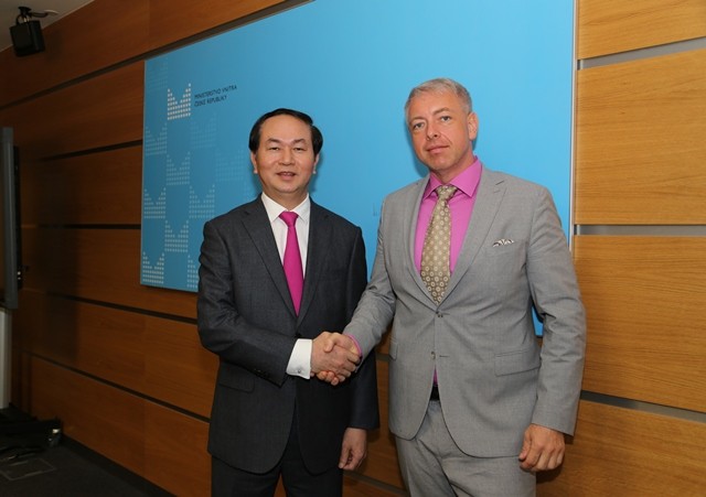 Bộ trưởng Trần Đại Quang và ngài Mi-lan Chô-va-nếc, Bộ trưởng Bộ Nội vụ Cộng hòa Czech.
